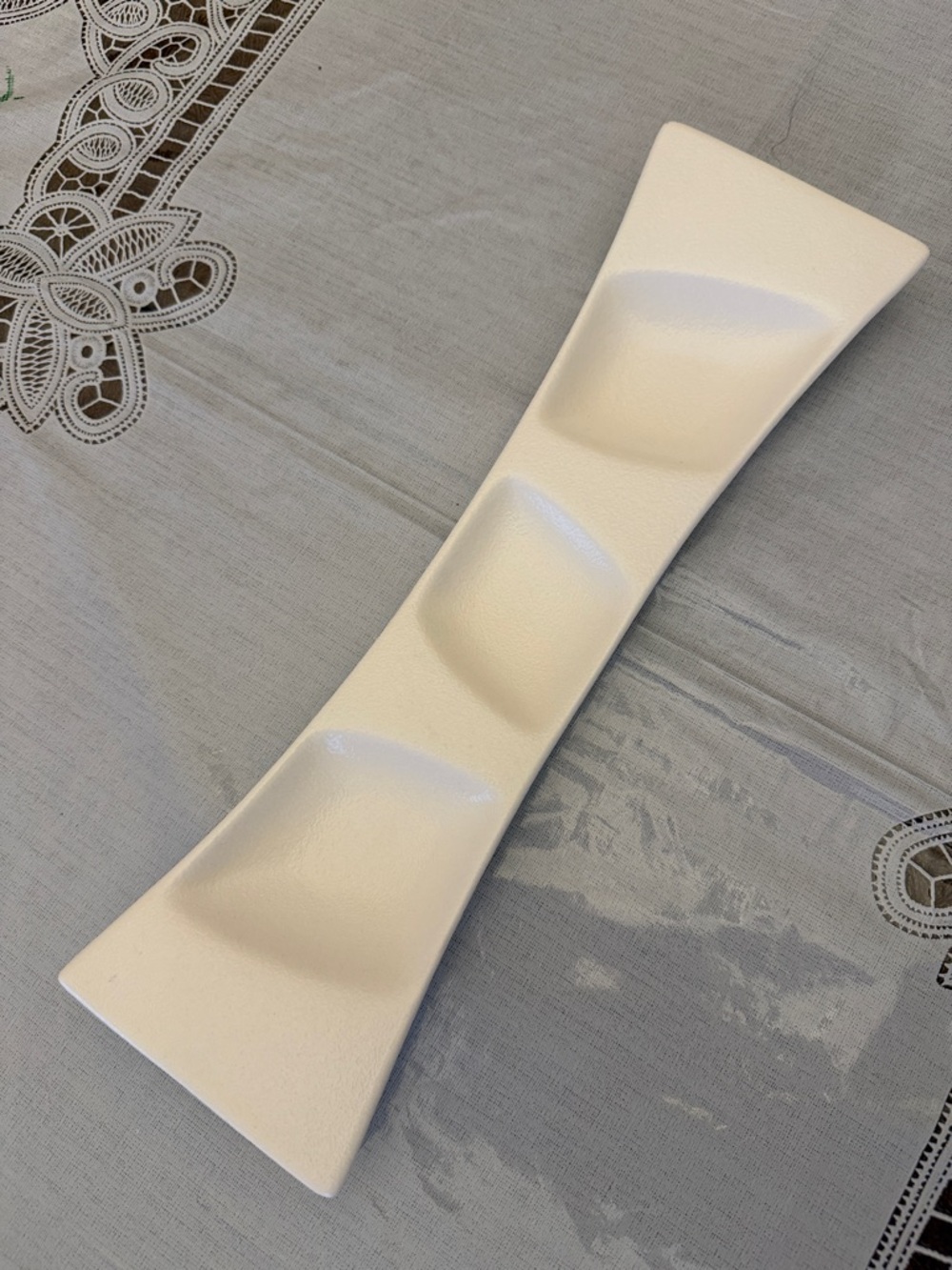 RAK White porcelain 3-Compartment Serving Tray. Made in U.A.E